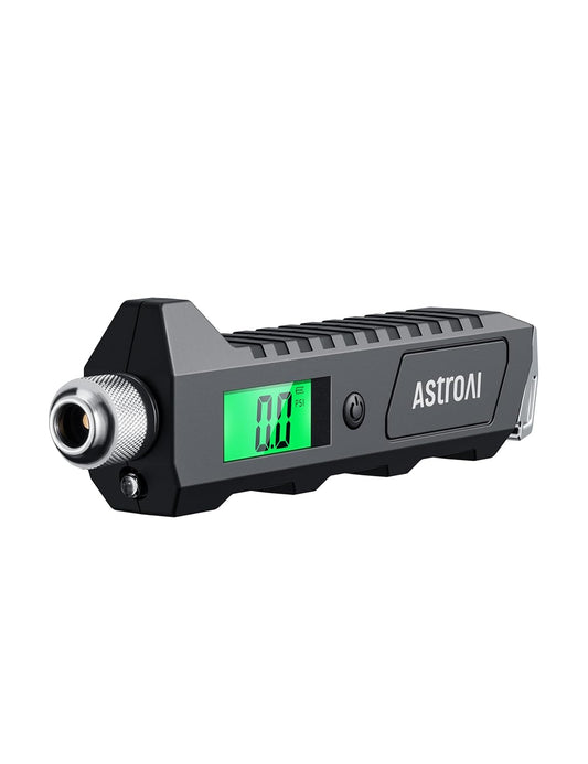 Digital Tire Pressure Gauge, 230 PSI 4 Settings Heavy Duty for Car Bicycle with Larger Backlit LCD Flashlight and Non-Slip, Black