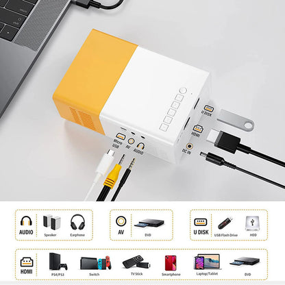 Mini Projector YG300 Pro LED Supported 1080P Full HD Portable Beamer Audio HDMI USB Video Projetor